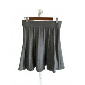 Cabi Gray Knit Cotton Skirt Size Small